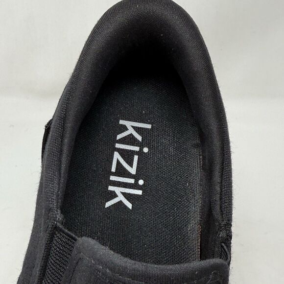 Kizik Venice Sneakers Womens 8.5 Triple Black Canvas Slip In Handsfree Shoes - Picture 11 of 16